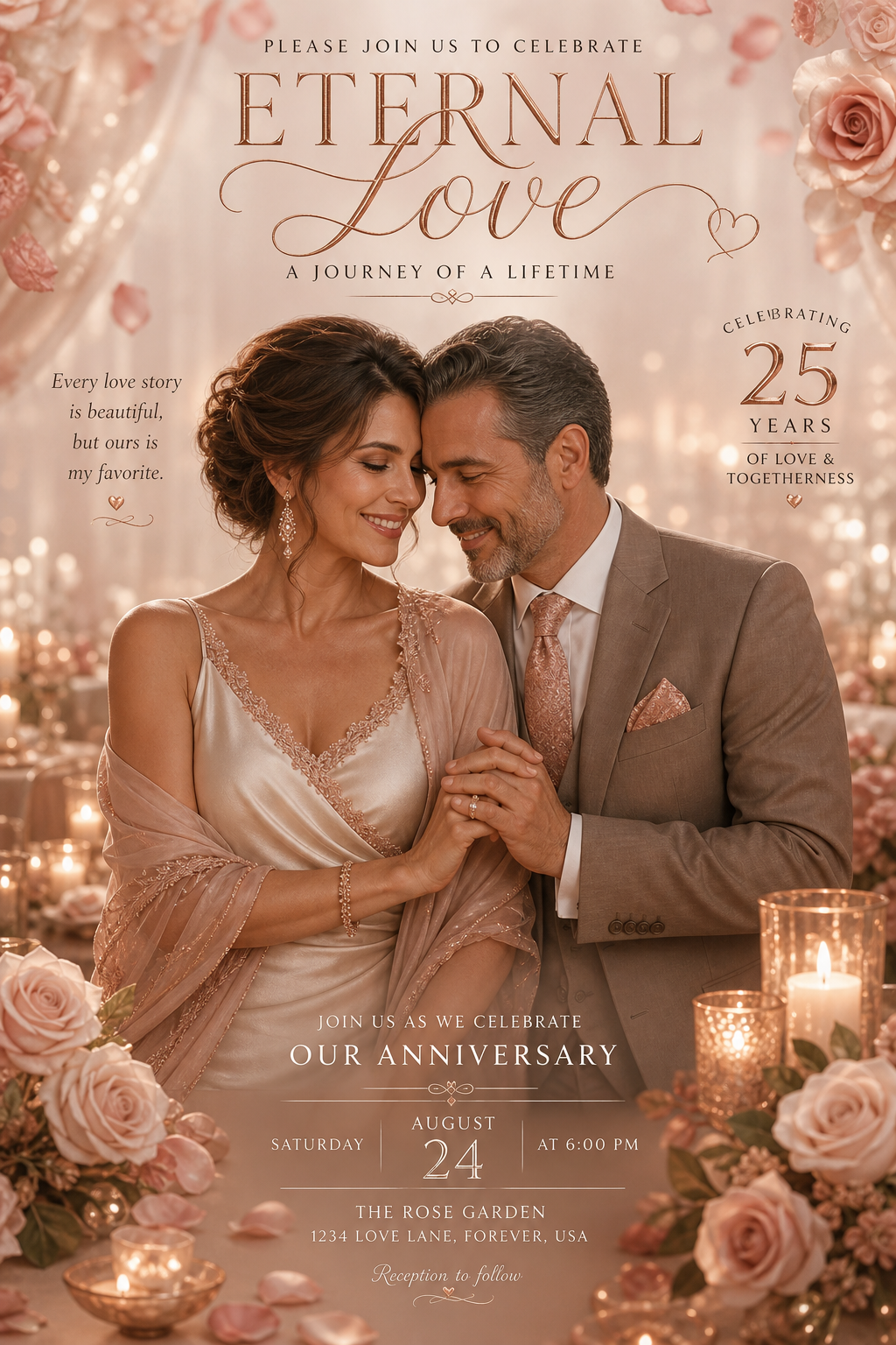 Eternal Love digital invitation theme preview