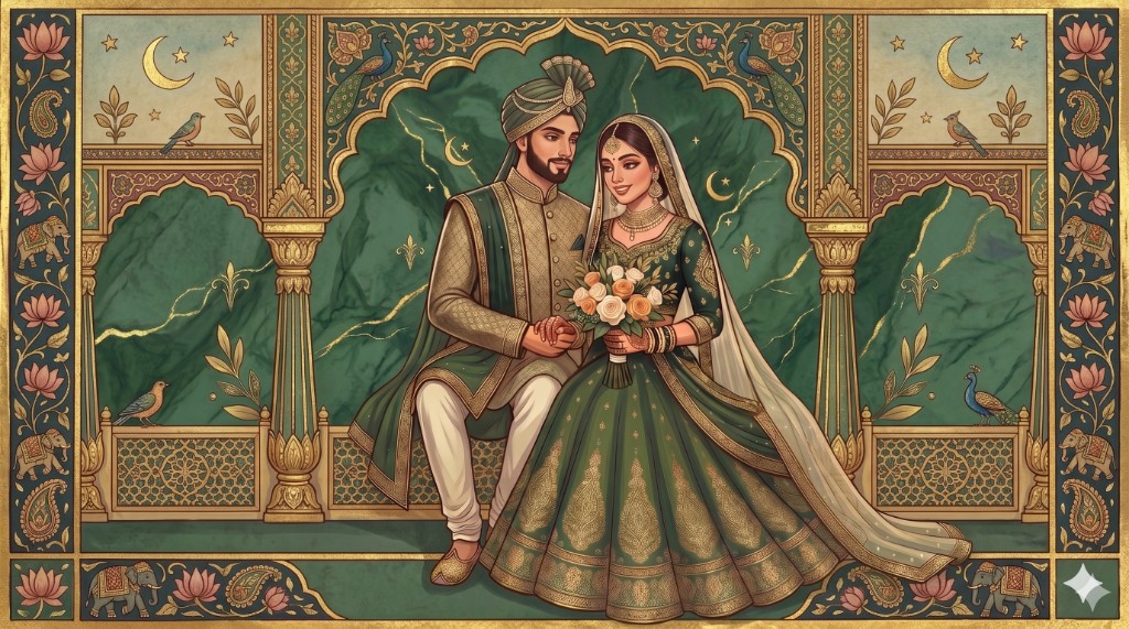 Royal Verdant digital invitation theme preview